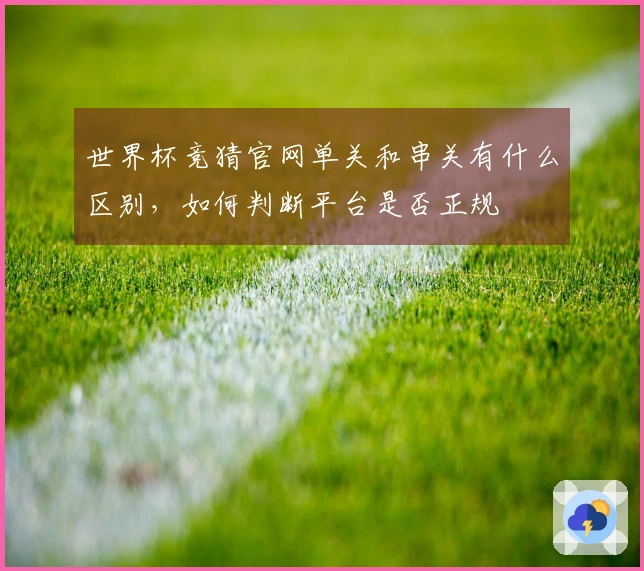 世界杯竞猜官网单关和串关有什么区别，如何判断平台是否正规